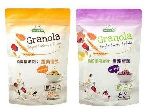 統一生機-脆穀優果麥片口味(經典優果240g/包/   香甜紫藷240g/包)不添加防腐劑、色素