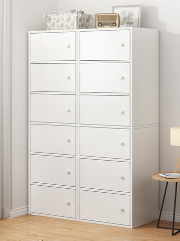 柜子儲物柜防塵帶門書柜家用落地客廳自由組合格子置物柜收納書架