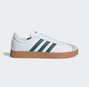 ADIDAS 休閒鞋 VL COURT BASE 白綠 麂皮 膠底 復古 男 ID3710
