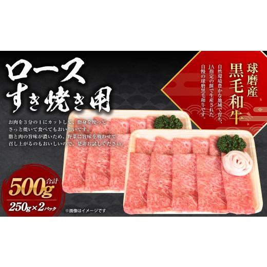 ふるさと納税 熊本県 水上村 球磨産 黒毛和牛 ロース すき焼き用  500g (250g×2パック)