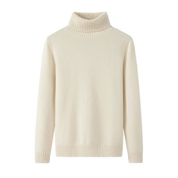 秋冬新款100%純羊絨衫雙股加厚高領毛衣女套頭寬松純色針織打底衫