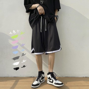 籃球運動短褲男夏季薄款外穿休閑潮流寬松韓版ins網眼速干五分褲