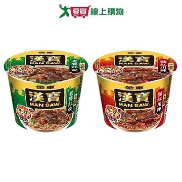 金車漢寶酸菜牛雙寶麵系列(老饕紅燒/川辣)(205-212g/碗)【愛買】