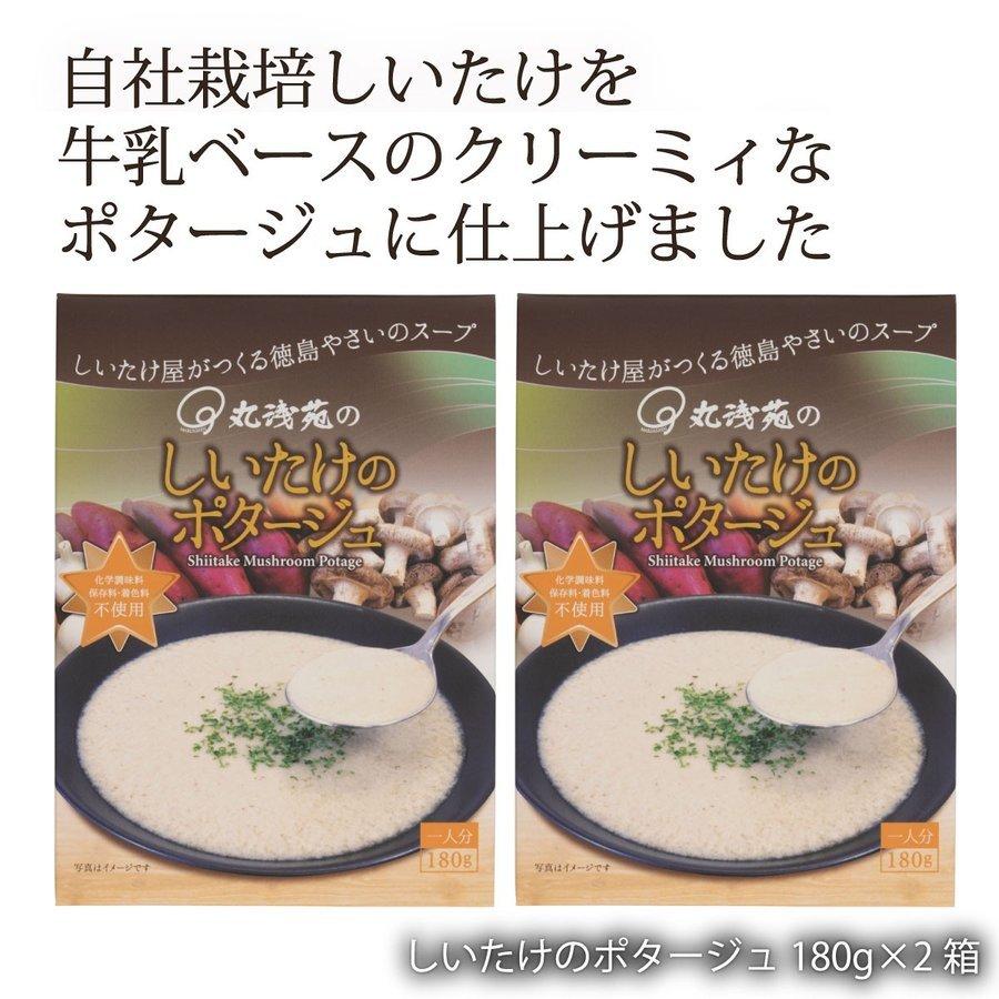 [丸浅苑] レトルトスープ しいたけのポタージュ 180g×2箱セット  化学調味料 保存料 不使用 四国 徳島県 椎茸 しいたけ きのこ キノコ