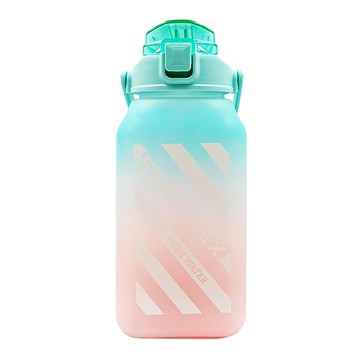 FAmILyLIFE 生活 超容量彈蓋式漸層運動水壺 附吸管  松石綠  2L  1個