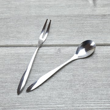 王樣素面不銹鋼水果叉咖啡匙甜點匙蛋糕匙攪棒匙