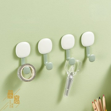 簡窩[台灣現貨]掛鈎無痕粘膠免打孔牆壁掛架門後小鈎子鑰匙鉤學生宿舍床邊強力粘鈎