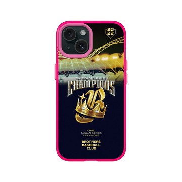 iPhone 15 Clear 粉漾桃 - 職棒-中信兄弟 Brothers - 2022中信兄弟總冠軍紀念款-鋼鐵藍