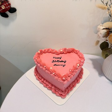 粉色少女心 愛心造型蛋糕 客製化蛋糕 紀念日 6吋 鑠甜點 客製化