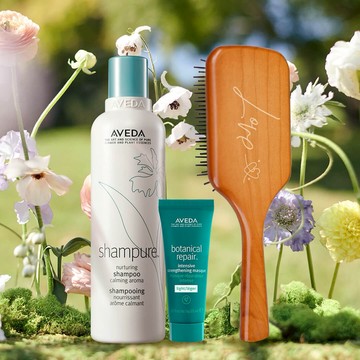 【肯夢AVEDA】送禮幸福🎁經典好禮一次擁有🎁純淨花植刻字按摩梳組｜LINE禮物獨家
