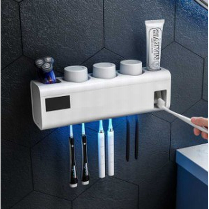 電動歯ブラシスタンド 歯みがき棚 歯磨き粉ディスペンサー 押し出し