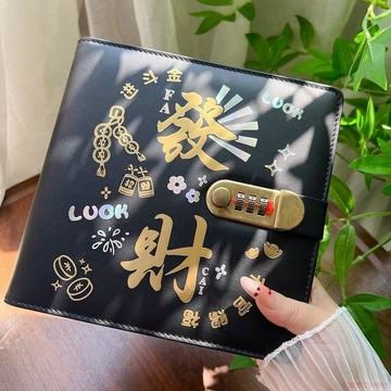 精選好物🌈2026新款存錢夾現金存錢本存錢冊400張通用密碼鎖紙鈔台幣收納 密碼收納本 理財收納本 現金收納本 現金收納