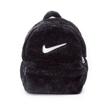 NIKE 人造皮草背包 黑 FZ1330-010