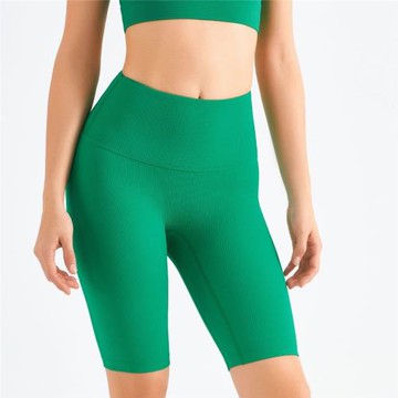 FPS羅紋無T蜜桃健身褲女緊身透氣跑步短褲訓練瑜伽高腰五分褲外穿