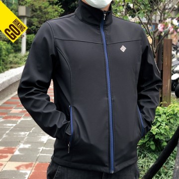 【GoHiking】男Soft Shell超潑水防風保暖外套[黑色]HSJB2MJ201