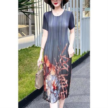 【KEITH-WILL歐風】現貨韓國百搭時尚三宅壓褶褶皺洋裝(壓褶/中大尺碼/修身/輕薄/小香風)