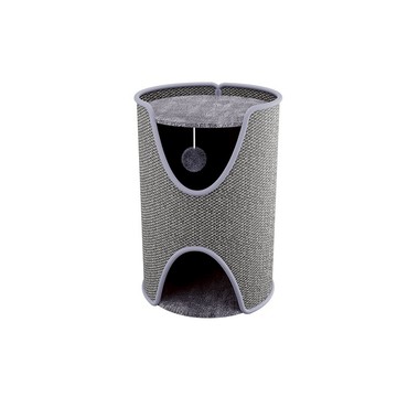 雙層劍麻貓窩 貓抓柱 一體成形貓爬架 貓跳台 貓抓板 封閉式貓屋 劍麻桶貓別墅 貓咪樹洞 多貓家庭適用【IPSKY】