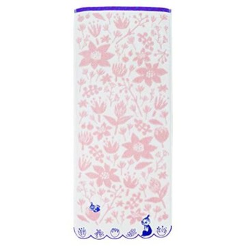 小禮堂 Moomin 棉質長毛巾 34x80cm (白粉花朵小不點款) 4992272-721218