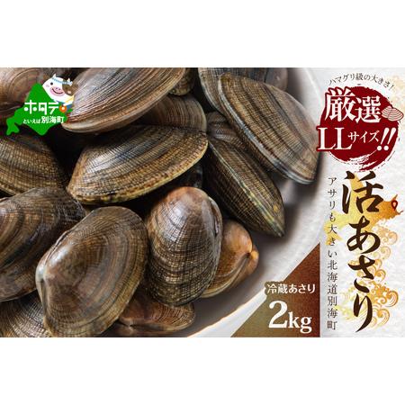 ふるさと納税 北海道 野付産 大粒 天然 活あさり 2kg（be004-0762） （ 北海道 別海町 野付 あさり アサリ 貝  天然 活あさり 人気 ふるさと納税.. 北海道別海町