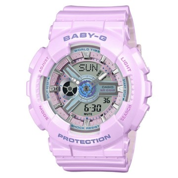 CASIO 卡西歐 BABY-G 亮面色彩系列 運動戶外手錶 BA-110MC-6ADR  粉紅 + 水藍色  46.3 x 43.4 x 15.8mm  1個