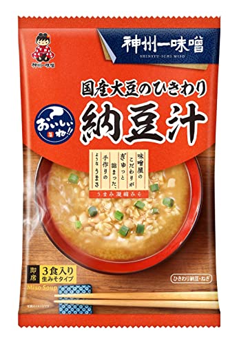 神州一味噌 おいしいね!! 国産大豆のひきわり納豆汁 3食6袋