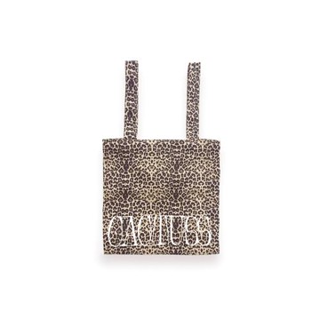 CACTUSS原創設計品牌復古豹紋雙肩單肩多用途購物袋帆布袋