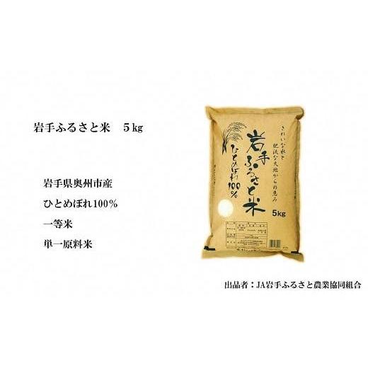 ふるさと納税 岩手県 奥州市 ☆全4回定期便☆ 岩手ふるさと米 5kg×4ヶ月 一等米ひとめぼれ 令和5年産 新米  東北有数のお米の産地 岩手県奥州市産