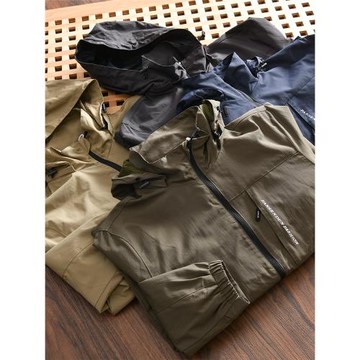 超值力薦 科技防風防水面料 外貿男士春秋新款戶外沖鋒衣夾克外套