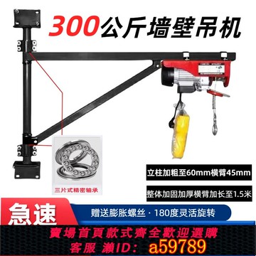 【全網低價 可打統編】微型電動葫蘆220V墻壁旋轉支架家用吊機提升機裝修小型升降起重機