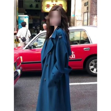 2025秋季新款高級感經典英倫風翻領雙排扣收腰顯瘦系帶風衣外套冬