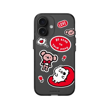 iPhone 16 Clear (相機按鈕) 酷墨灰 - 爽爽貓 Song Song Meow by SECOND - Be Kind To Your Mind