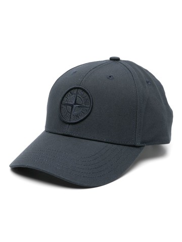 Stone Island - embroidered-logo cotton cap - men - Cotton/Cotton - One Size - Blue