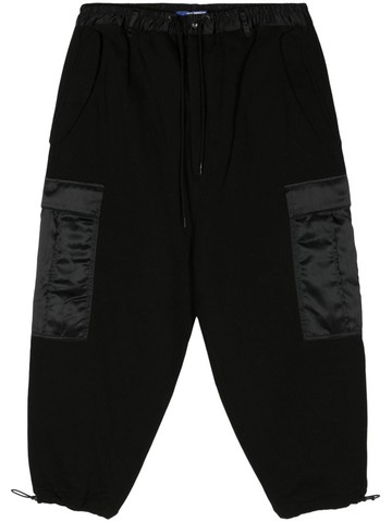 Junya Watanabe MAN - satin-trim cotton track pants - men - Nylon/Cotton - S - Black