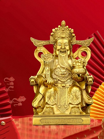 銅財神爺擺件純銅大號財神做生意開業用品銅像客廳家居辦公室裝飾