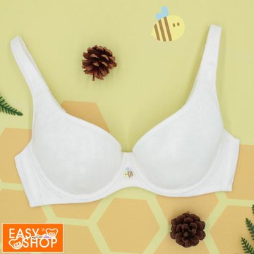 【EASY SHOP】easy body-Honeybee軟鋼圈美國棉少女內衣-濃濃牛奶白-任