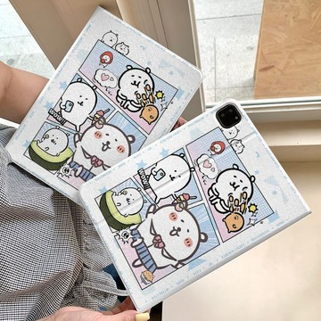 書本式上學自嘲熊ipad防摔10代保護殼pro2025卡通9/11代皮套air6/7創意新款
