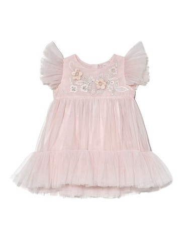 Tutu Du Monde - Bebe Blue Orchid floral-embrodiered tulle dress - kids - Cotton/Nylon - 18-24 mths - Pink