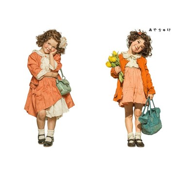 【4 月新品 1】08-121-0185 人物貼紙 春日復古