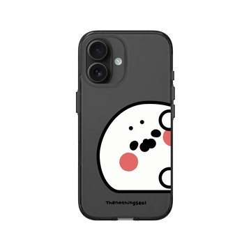 iPhone 16 Clear (相機按鈕) 酷墨灰 - 無所事事小海豹 The Nothing Seal - 小海豹偷偷看