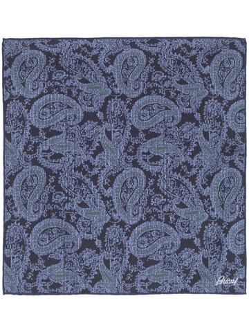 Brioni - paisley-print silk scarf - men - Silk - One Size - Blue