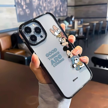 迪士尼 米奇蘋果手機殼 亞克力背板 iPhone16 卡通手機殼 15 14 13 12 11Pro Max 防摔保護殼
