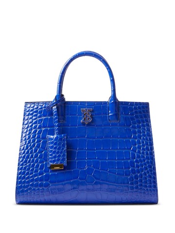 Burberry - mini Frances crocodile-effect tote bag - women - Calf Leather/Lambskin - One Size - Blue