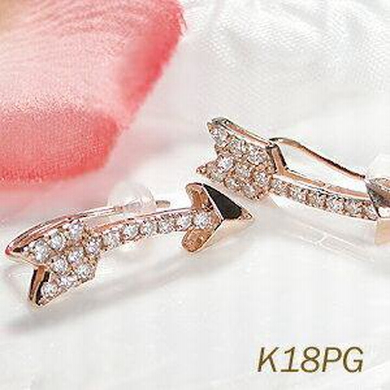 ゴールド 0.50ct 2WAY ダイヤモンド ピアス k18 YG PG WG 矢 矢印 安い 人気 ダイヤ 18金 レディース ジュエリー ギフト  女性 スタッド AU-0035 | LINEショッピング