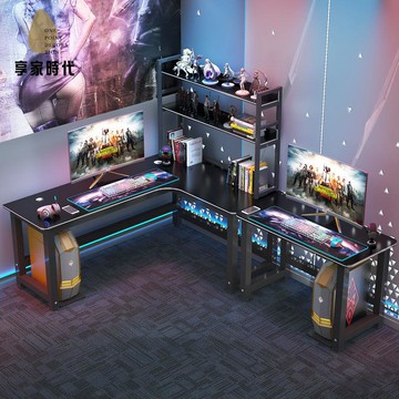 庫房現貨 電腦桌 職員桌 辦公桌 實木桌 多功能電競桌電腦桌臺式歐式家用書桌臥室雙人桌寫字臺辦公游戲桌 免運開發票syse