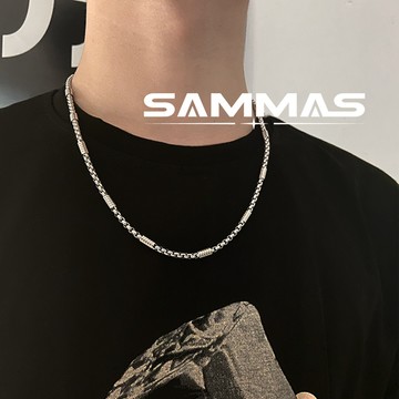 SAMMAS 新款 龍骨拼接項錬  鈦鋼項錬 美式項錬 基礎款 百搭 個性項錬 質感圓筒 霸氣重工裝 高街 不掉色 項鏈