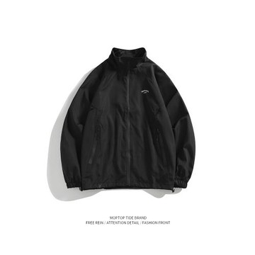 WH先生春秋季新款情侶夾克外套男戶外休閑潮牌防水立領工裝沖鋒衣