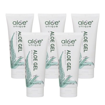 贈試用包_優尼客 開普蘆薈凝膠 200ml 5入組 保濕 修復 舒緩