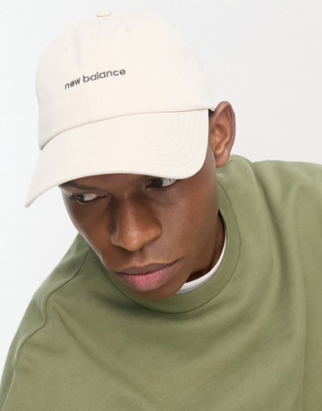 New Balance linear logo cap in oatmeal-Neutral