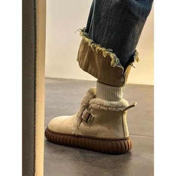 雪地靴子女2025新款冬季加絨加厚防滑保暖皮毛一體毛毛棉鞋女鞋子