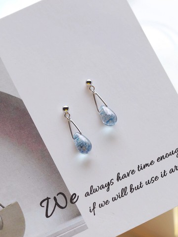 純銀水滴耳釘女網紅招桃花顯臉瘦適合圓臉的耳環新款潮小清新1入